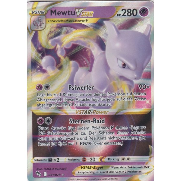 Mewtu Vstar 031/078 Pokemon GO